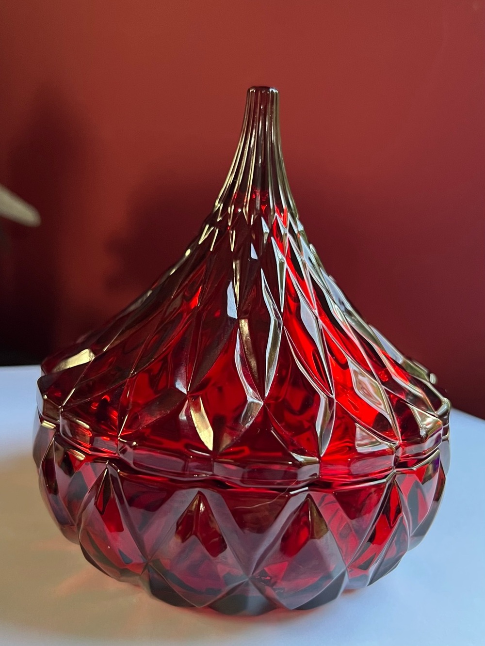 Vintage Hershey's Kiss Crystal Decorative Jar - Elegant Home Art Accent